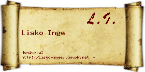 Lisko Inge névjegykártya